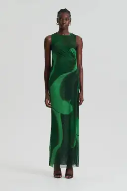 Scanlan Theodore Italian Watercolour Print Dress in Safari Size 8 for rent on The Volte - image 1