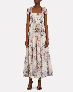 Zimmermann Brighton Tie Shoulder Midi Dress Floral Size 2/Au 12 for rent on The Volte - image 1