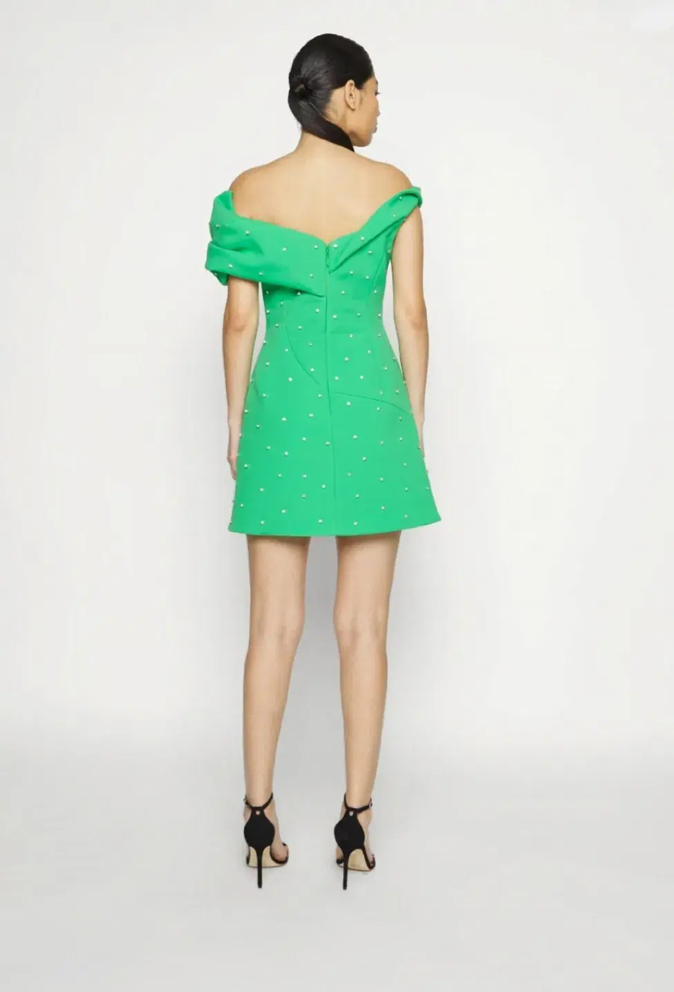 Rachel Gilbert Matteo Beaded Mini Dress Green Size 4/AU14 for rent on The Volte - main image