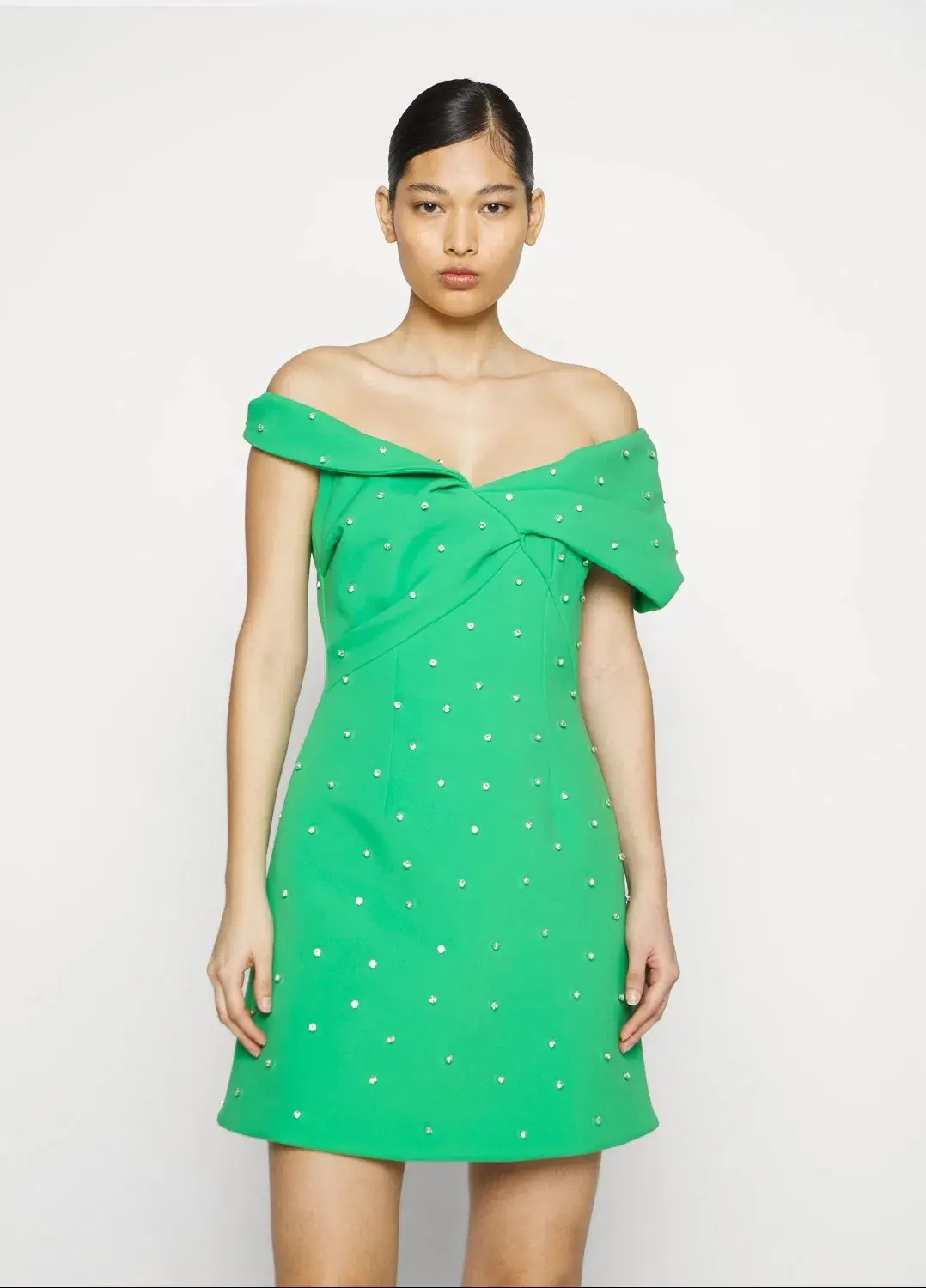 Rachel Gilbert Matteo Beaded Mini Dress Green Size 4/AU14 for rent on The Volte - main image