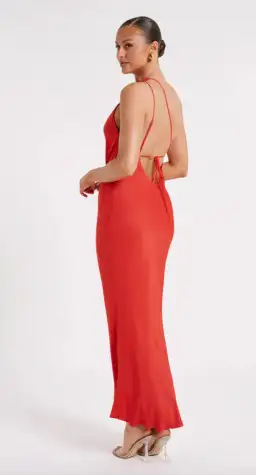 Meshki Alejandra One Shoulder Satin Maxi Dress Red Size L /Au 12 for rent on The Volte - image 2