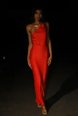 Meshki Alejandra One Shoulder Satin Maxi Dress Red Size L /Au 12 for rent on The Volte - image 5