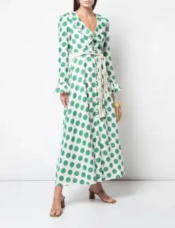 Zimmermann Amari Plunge Frill Long Dress Green Size 10 for rent on The Volte - image 4