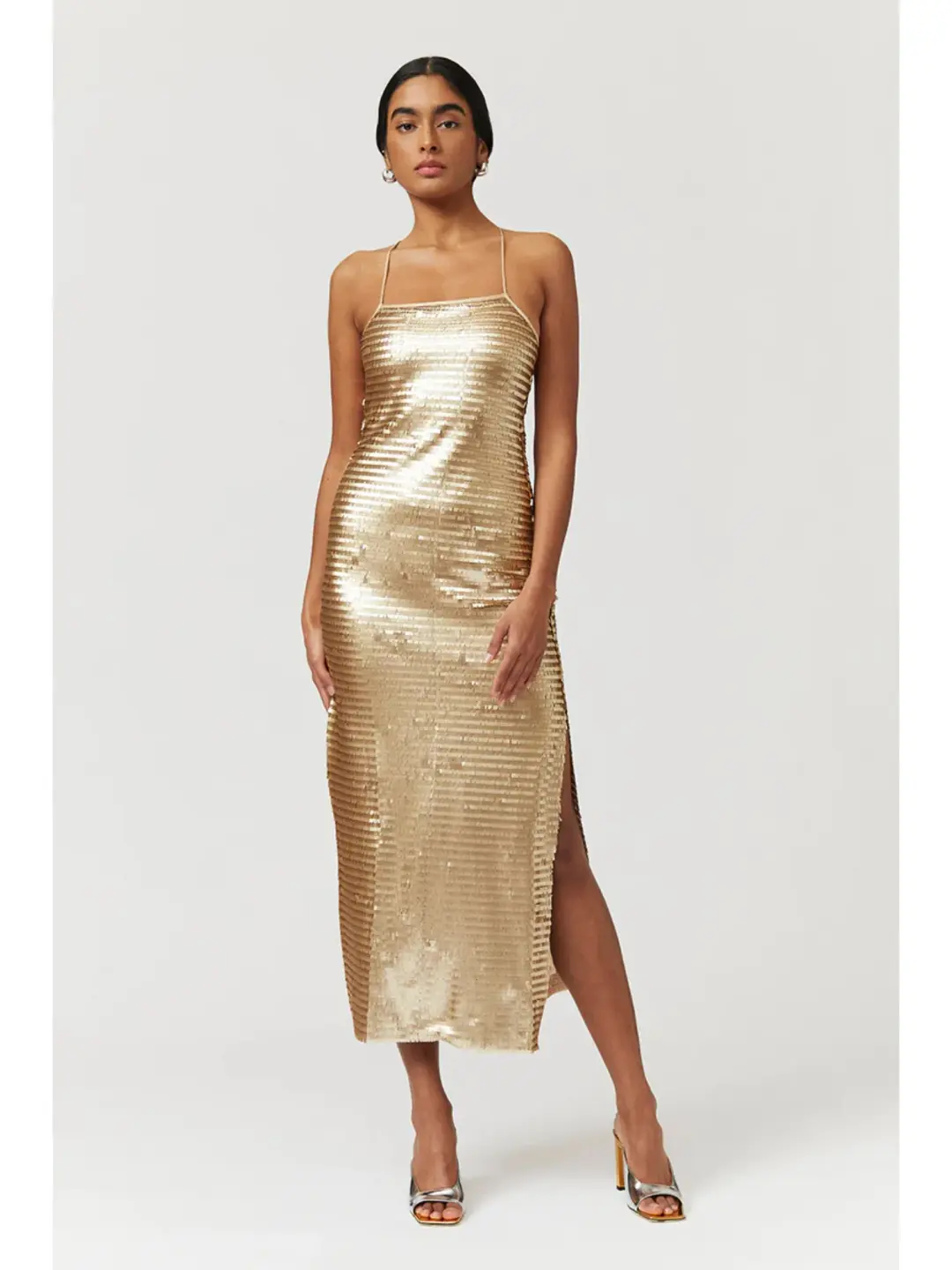Suboo Pyra Strappy Maxi Dress Gold Size Small / AU 8 for rent on The Volte - main image