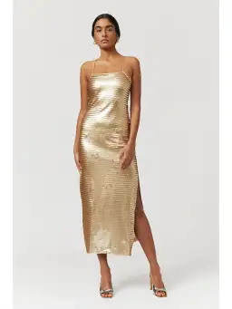 Suboo Pyra Strappy Maxi Dress Gold Size Small / AU 8 for rent on The Volte - image 1