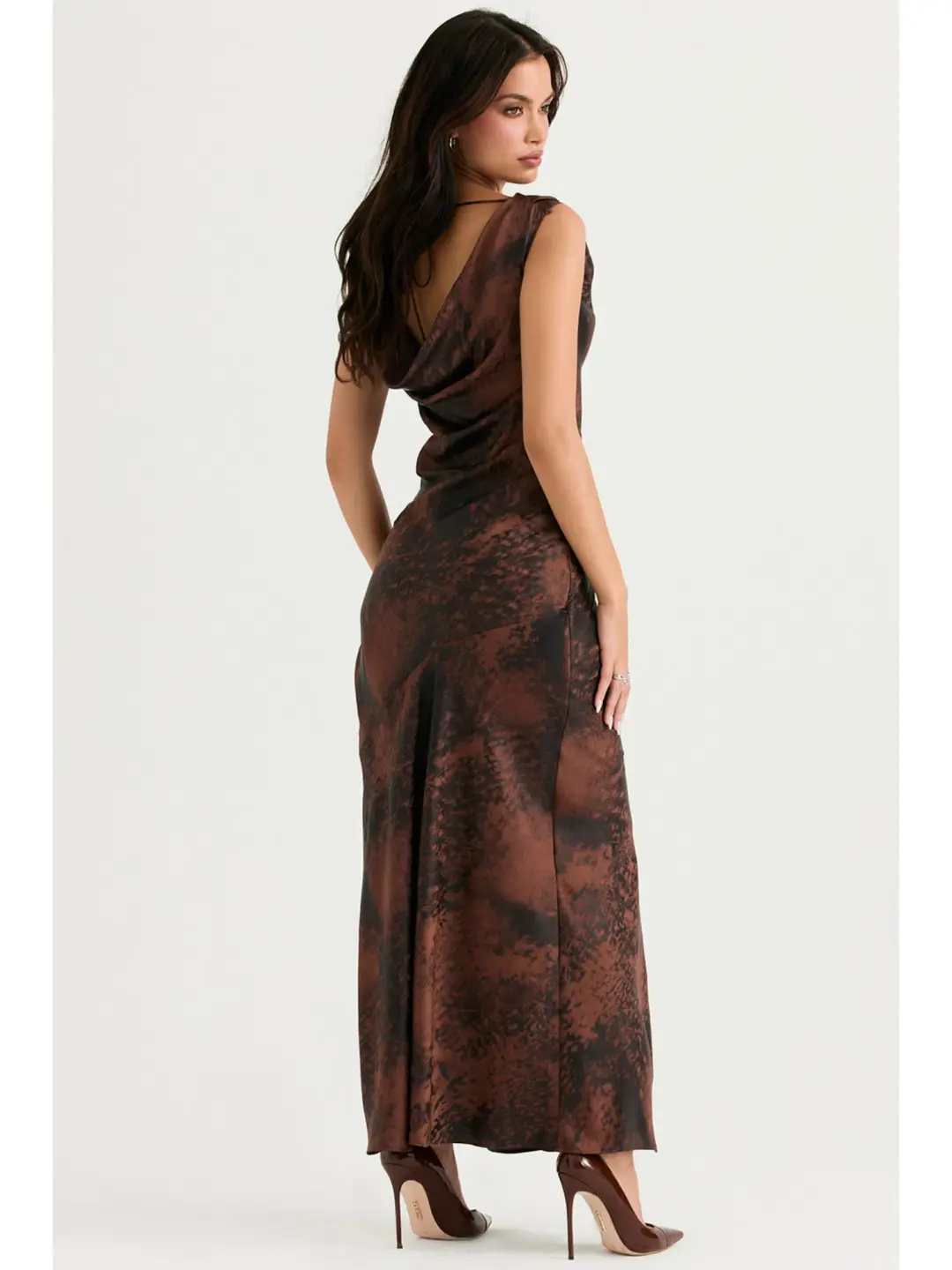 House of CB Alaina Bias Cut Maxi Dress Antique Copper Size AU 8 for rent on The Volte - main image
