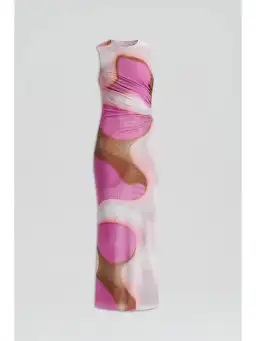 Scanlan Theodore Italian Watercolour Print Dress in Pink Tan Size AU 10 for rent on The Volte - image 4