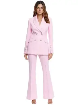 Rebecca Vallance Garance Jacket and Pant Set in Pink Size AU 10