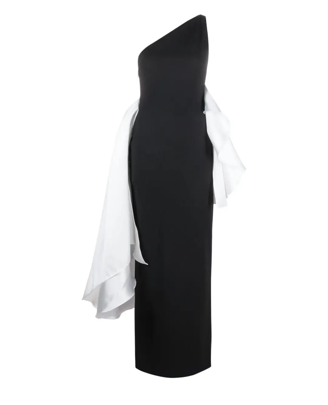 Solace London The Calla One Shoulder Dress Black/Cream Size 12 for rent on The Volte - main image