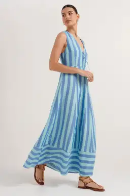 Steele Rumi Dress Lagoon Stripe Size 10 for rent on The Volte - image 2