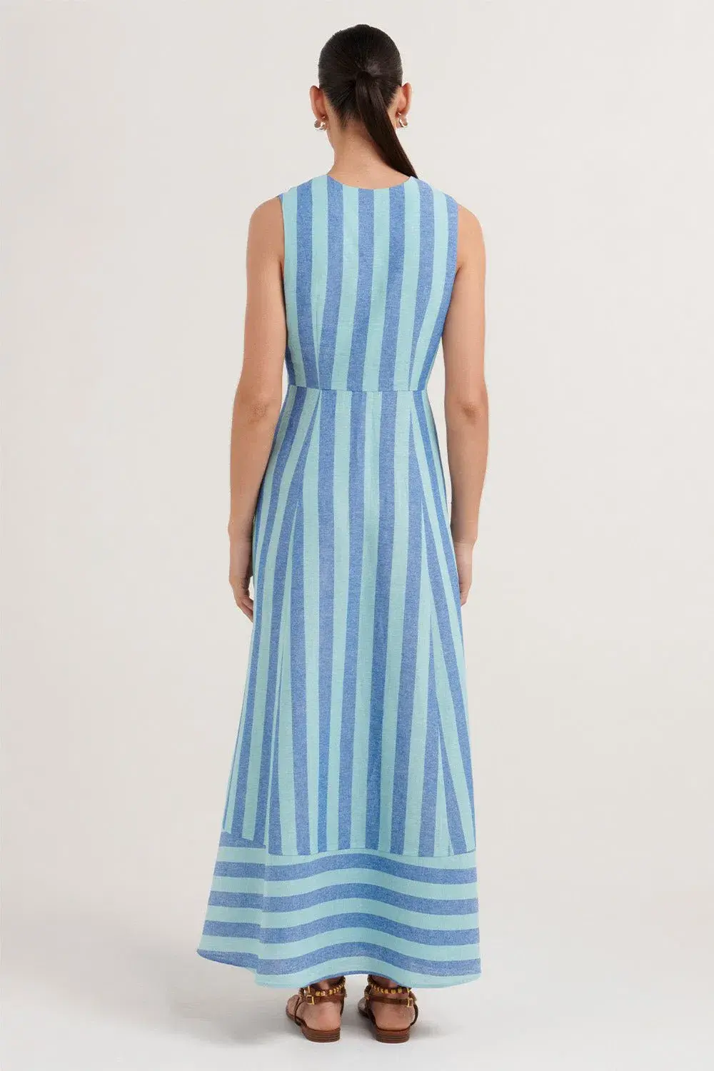 Steele Rumi Dress Lagoon Stripe Size 10 for rent on The Volte - main image