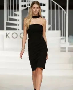 Kookai Bodycon Choker Midi Dress Black Size 1 / AU 6