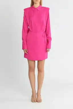 Rebecca Vallance Theresa Shirt Mini Dress Pink Size 14