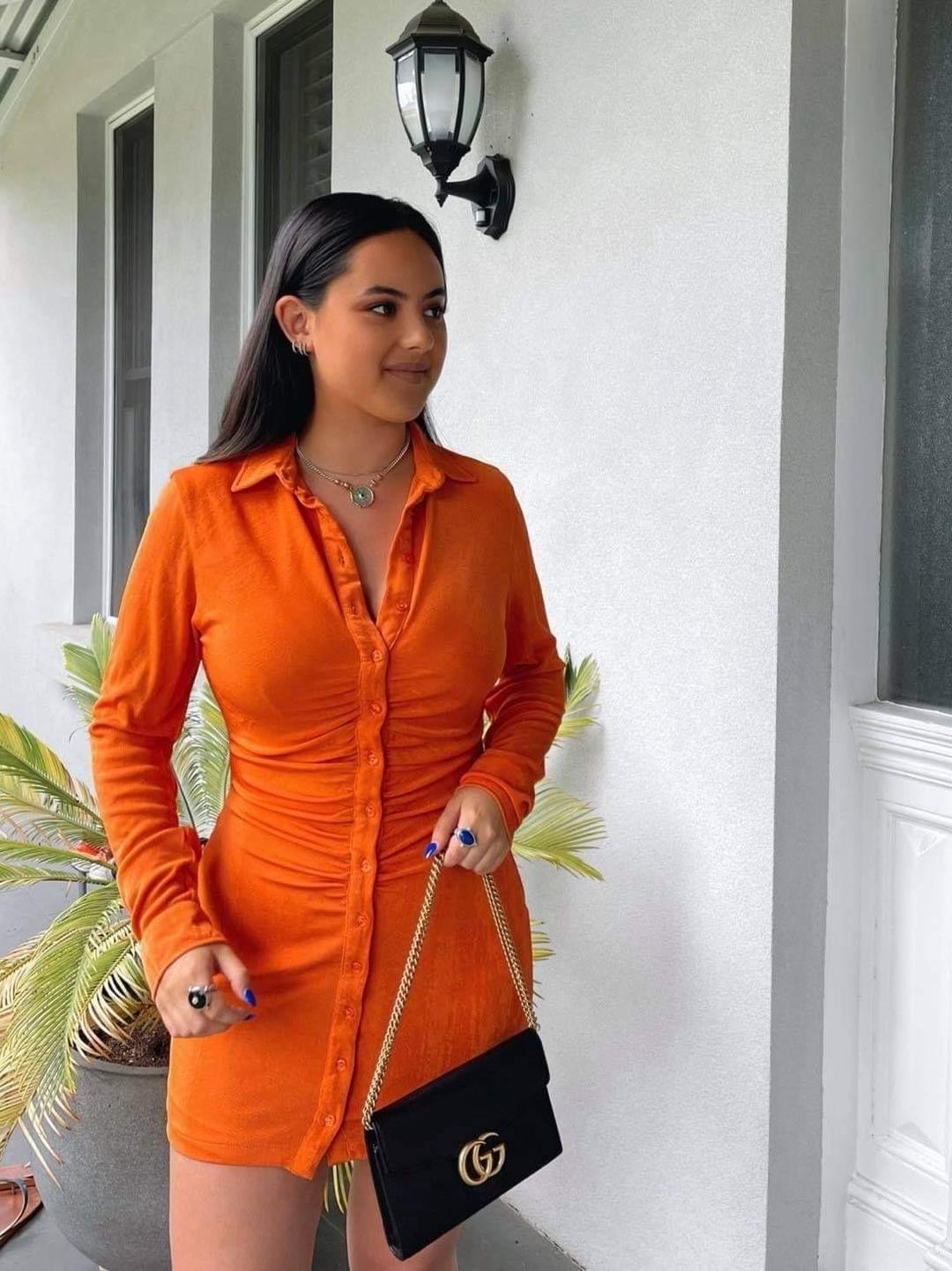 With Jean Andy dress in maple S for rent on The Volte - main image