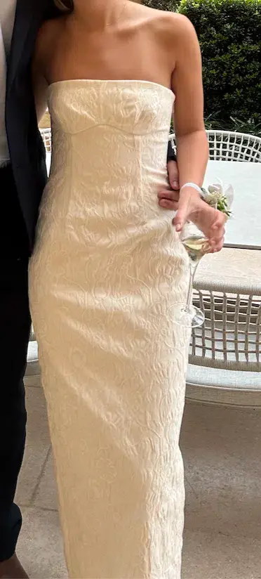 Sir The Label Etienne Column Gown Cloud Jacquard Size 0/AU 6 for rent on The Volte - main image