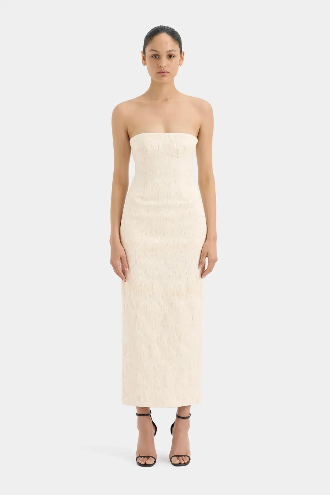 Sir The Label Etienne Column Gown Cloud Jacquard Size 0/AU 6 for rent on The Volte - main image