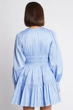 Aje Fallingwater Gathered Mini Dress Powder Blue Size 10 for rent on The Volte - image 3