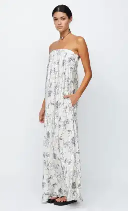Bec and Bridge Tillie Strapless Maxi Dress Linear Floral Size AU 10