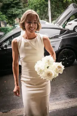 St Agni Cut Out Midi Dress Cool White Size S/AU 8 for rent on The Volte - image 4