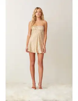 Bec & Bridge Zoe Silk Pleat Mini Dress Floral Size AU 6