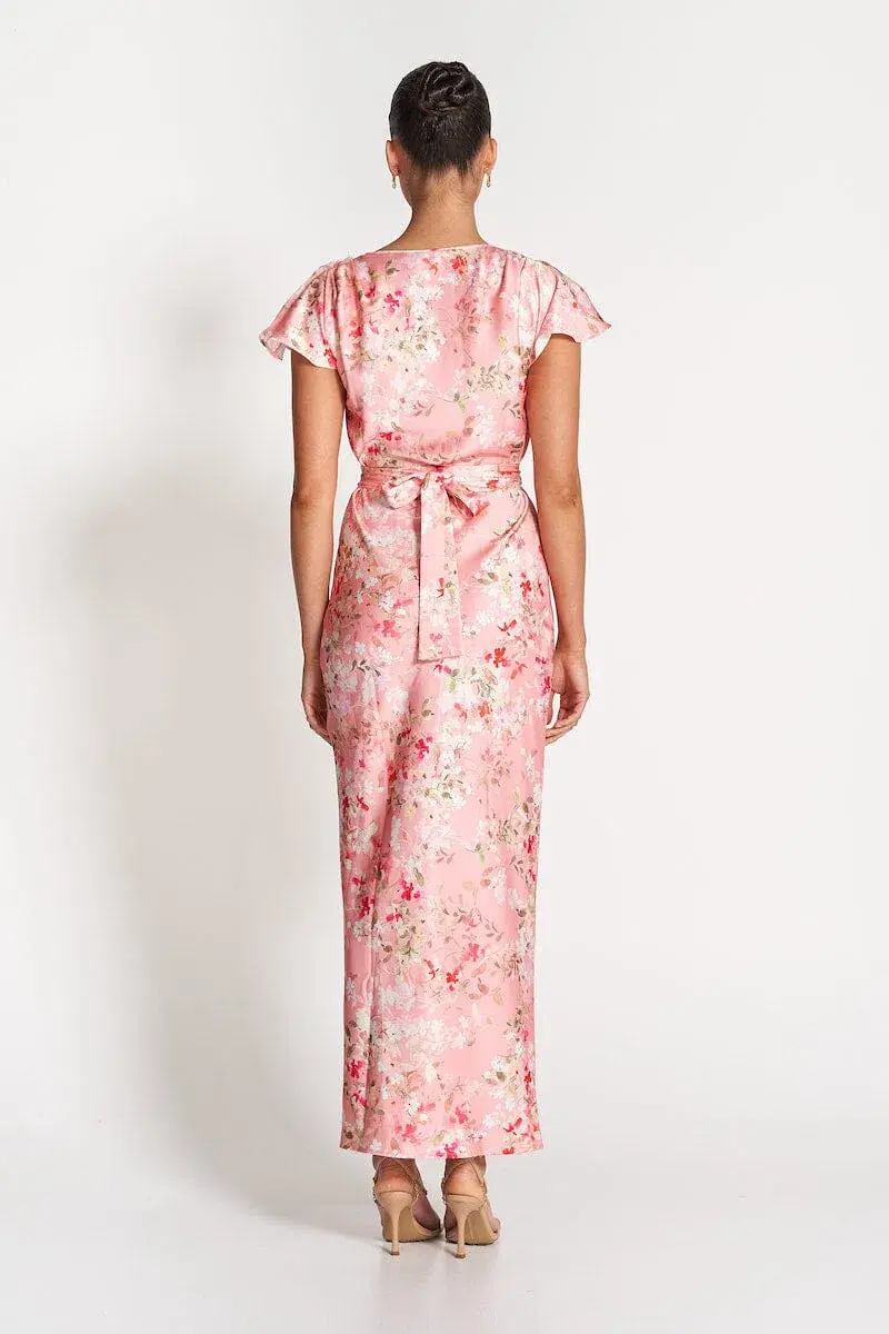 Sofia The Label Bloom Wrap Dress Pink Blossom Size 10 for rent on The Volte - main image