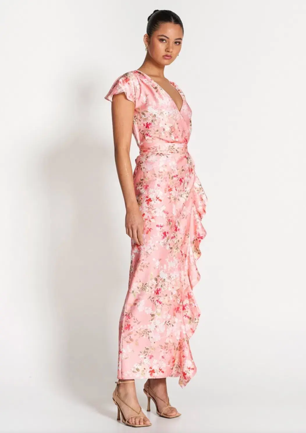 Sofia The Label Bloom Wrap Dress Pink Blossom Size 10 for rent on The Volte - main image