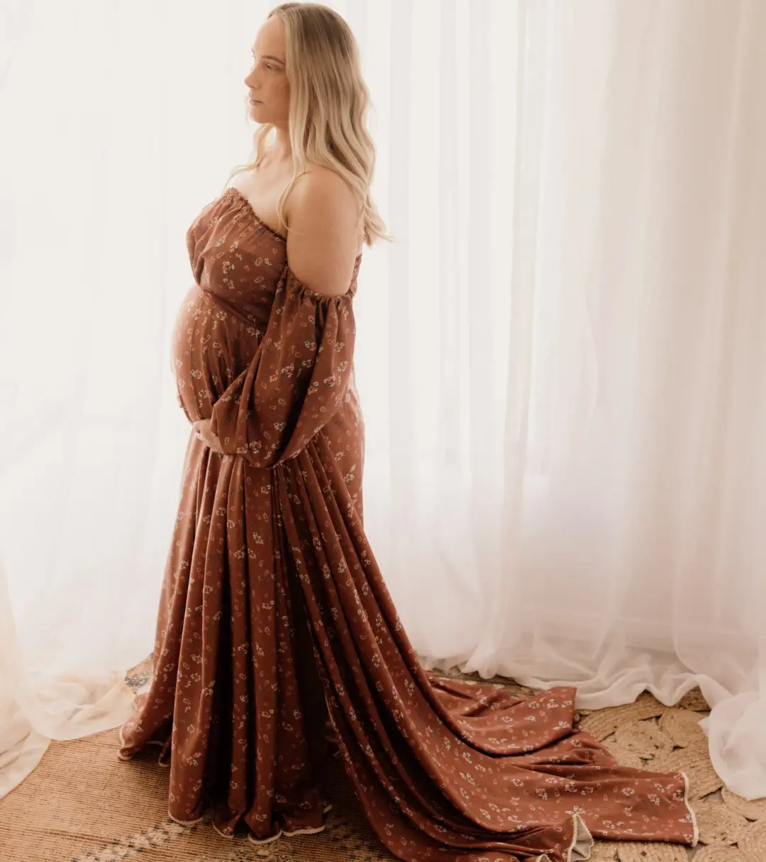 We Are Reclamation Autumn Meadow Satin Gown Floral One Size for rent on The Volte - main image