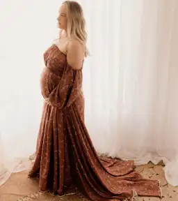 We Are Reclamation Autumn Meadow Satin Gown Floral One Size for rent on The Volte - image 3