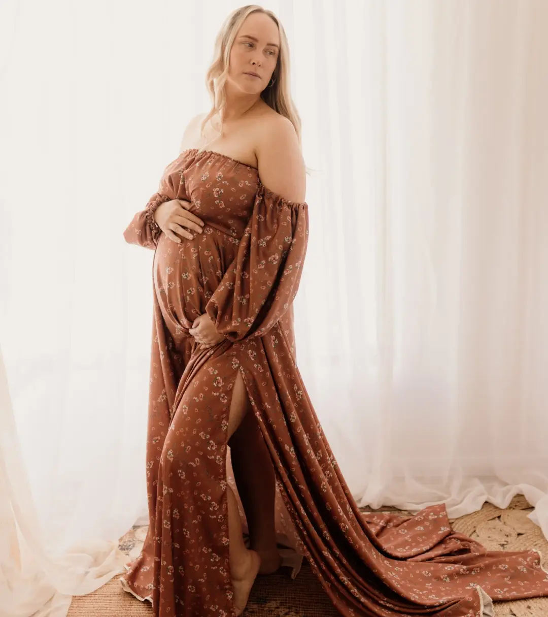 We Are Reclamation Autumn Meadow Satin Gown Floral One Size for rent on The Volte - main image