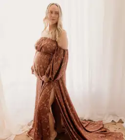 We Are Reclamation Autumn Meadow Satin Gown Floral One Size for rent on The Volte - image 5