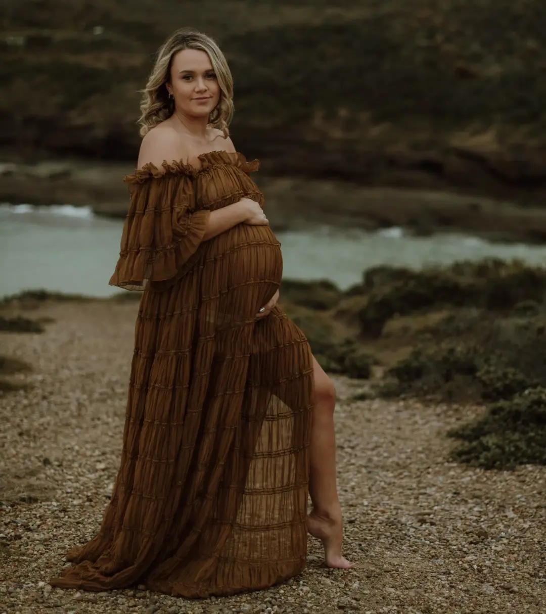 We Are Reclamation Chiffon Delight Gown in Caramel Size 16 for rent on The Volte - main image