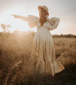 Rooh Collective Birthday Gown in Sun Ombre Size 10 for rent on The Volte - image 5