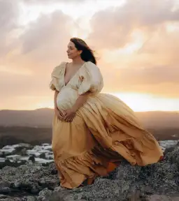 Rooh Collective Birthday Gown in Sun Ombre Size 10 for rent on The Volte - image 1