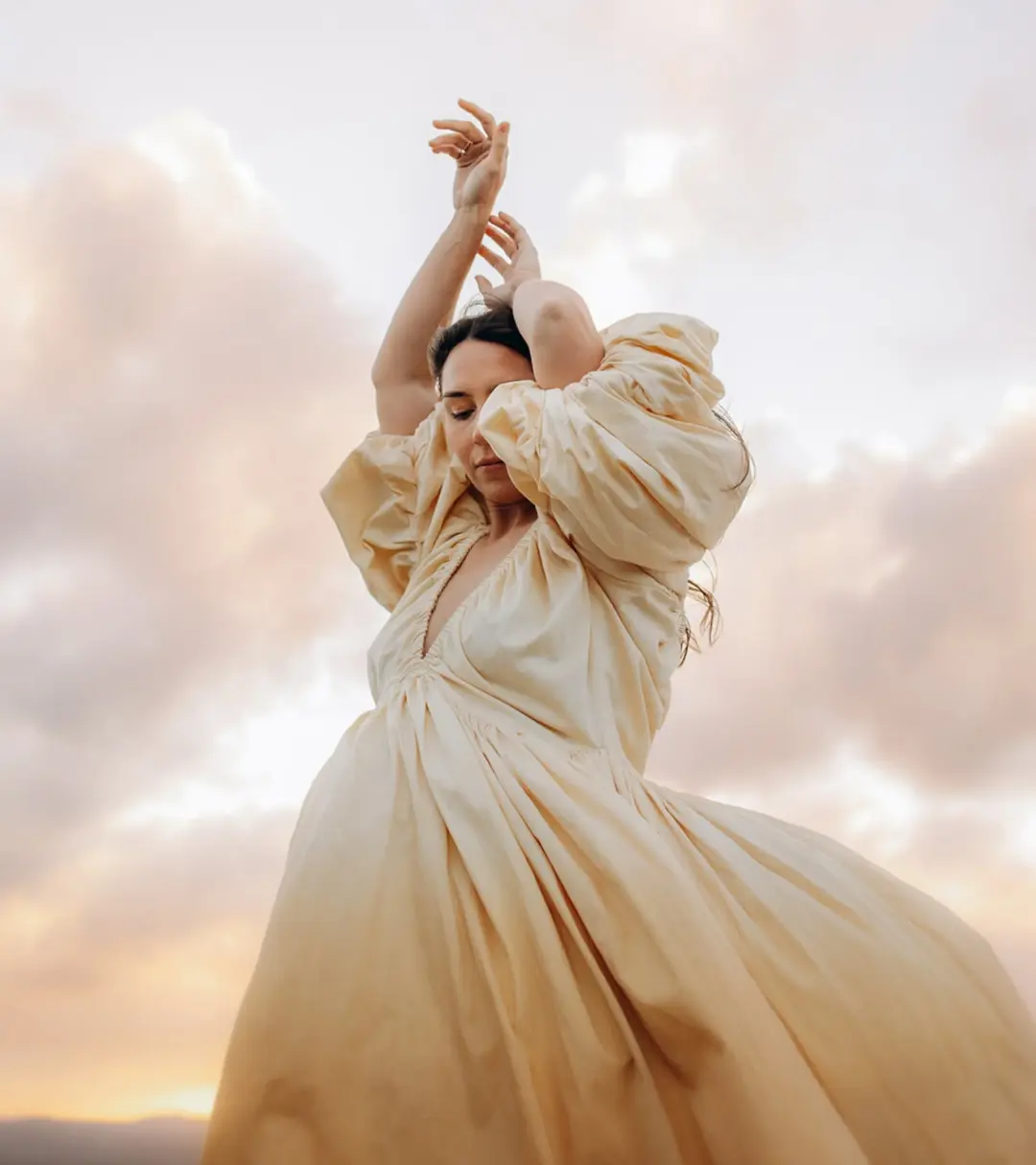 Rooh Collective Birthday Gown in Sun Ombre Size 10 for rent on The Volte - main image