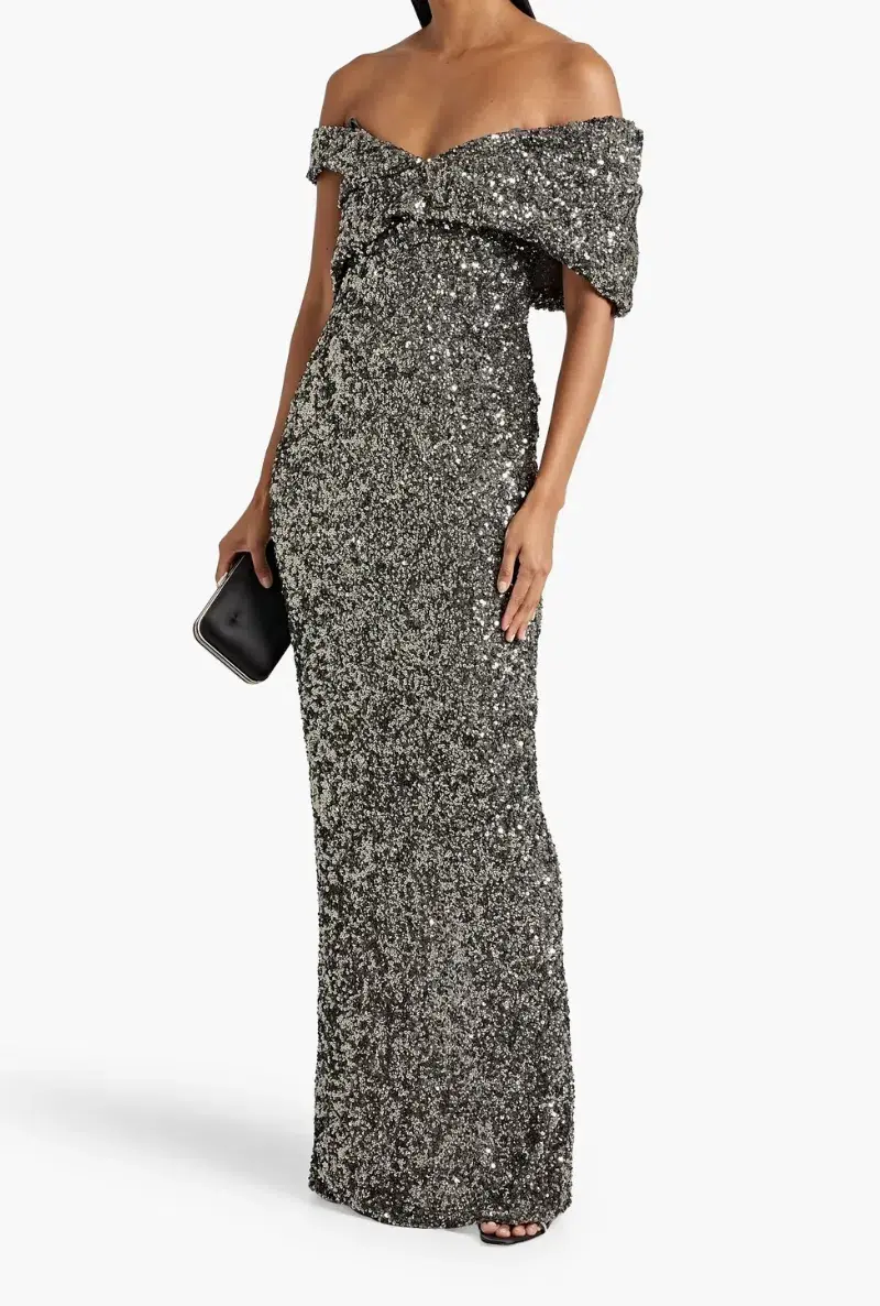 Rachel Gilbert Mirella Gown Gunmetal Size 3 / AU 12 for rent on The Volte - main image