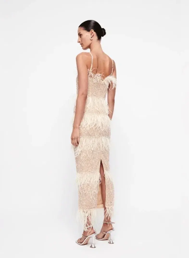 Rachel Gilbert Frenchy Dress Nude Size 5/AU16 for rent on The Volte - main image