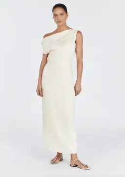 Dissh Cass Buttermilk Linen Midi Dress for rent on The Volte - image 1