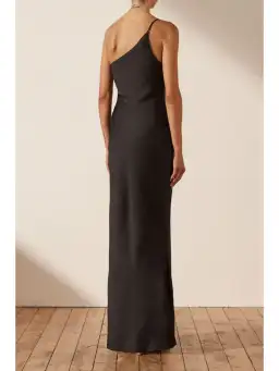 Shona Joy Asymmetrical Gathered Maxi Dress in Black Size AU 6 for rent on The Volte - image 3