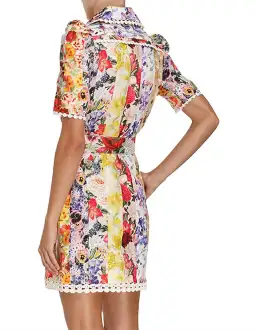 Zimmerman Wonderland Mini Shirt Dress in Spliced Stripe Floral Size 2 / AU 12 for rent on The Volte - image 4