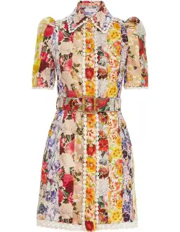 Zimmerman Wonderland Mini Shirt Dress in Spliced Stripe Floral Size 2 / AU 12 for rent on The Volte - image 5