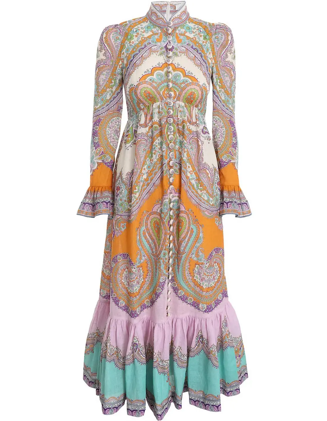 Zimmerman Lola Paisley Dress in Multi Print Size 1 / AU 10 for rent on The Volte - main image
