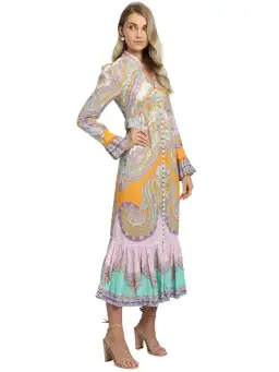 Zimmerman Lola Paisley Dress in Multi Print Size 1 / AU 10 for rent on The Volte - image 2