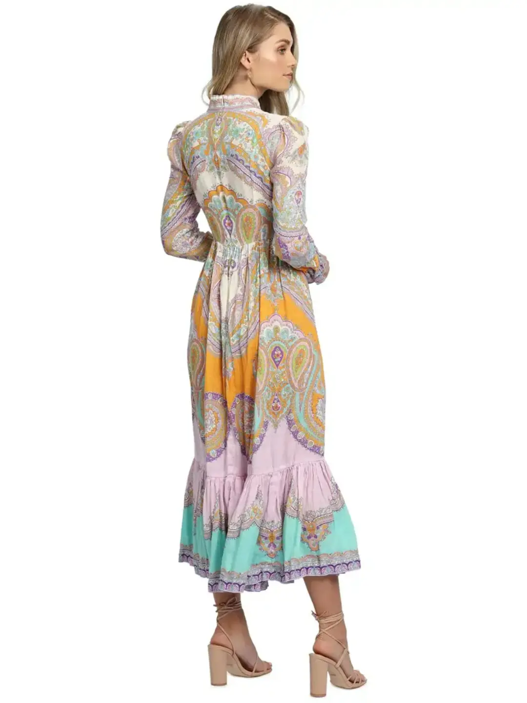 Zimmerman Lola Paisley Dress in Multi Print Size 1 / AU 10 for rent on The Volte - main image