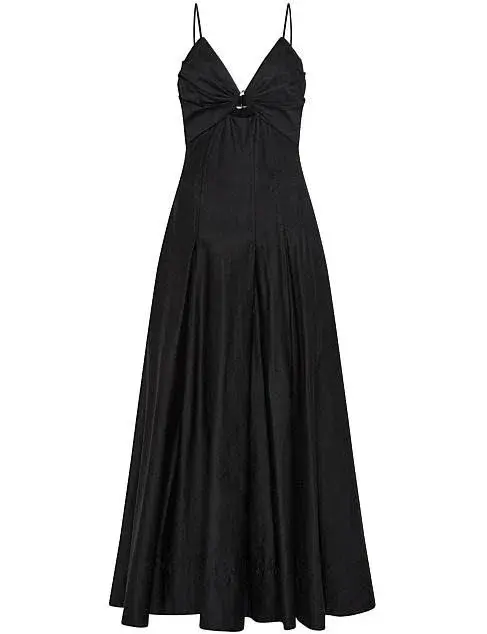 Aje Solstice Strappy Ring Midi Dress Black Size AU 8 for rent on The Volte - main image