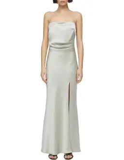 Bec & Bridge Nadia Square Neckline Tuck Detailing Maxi Dress Ecru Size AU 10 for rent on The Volte - image 1
