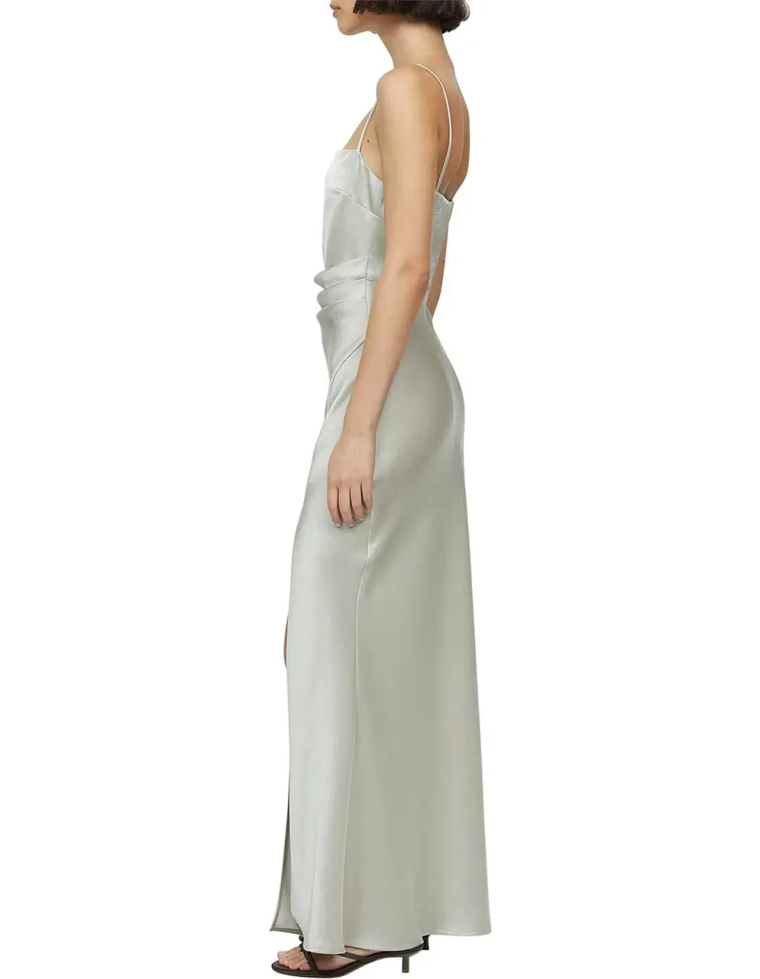 Bec & Bridge Nadia Square Neckline Tuck Detailing Maxi Dress Ecru Size AU 10 for rent on The Volte - main image