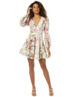 Zimmermann Heathers Flounce Short Dress Floral Print Size 1 / AU 10 for rent on The Volte - image 1