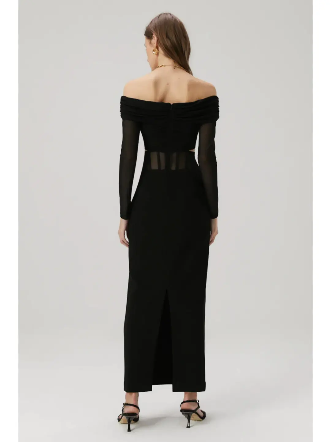 Misha Marceline Bonded Crepe Gown in Black Size S / AU 8 for rent on The Volte - main image