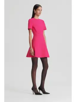 Scanlan Theodore Italian Milano Short Sleeve Dress in Raspberry Size AU 6 for rent on The Volte - image 3