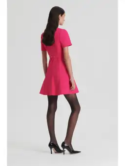 Scanlan Theodore Italian Milano Short Sleeve Dress in Raspberry Size AU 6 for rent on The Volte - image 2
